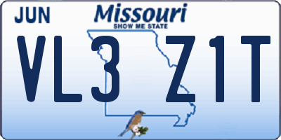 MO license plate VL3Z1T