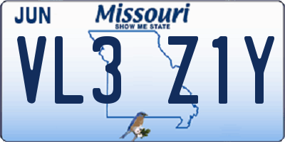 MO license plate VL3Z1Y