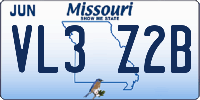 MO license plate VL3Z2B
