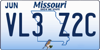 MO license plate VL3Z2C