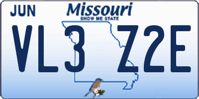 MO license plate VL3Z2E