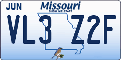 MO license plate VL3Z2F