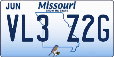 MO license plate VL3Z2G