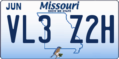 MO license plate VL3Z2H