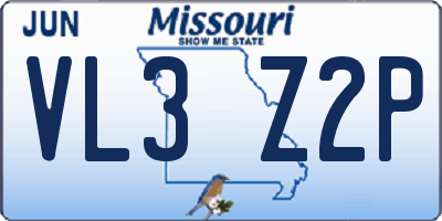 MO license plate VL3Z2P