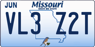 MO license plate VL3Z2T