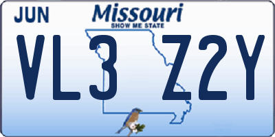 MO license plate VL3Z2Y