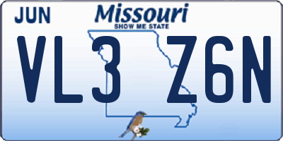MO license plate VL3Z6N