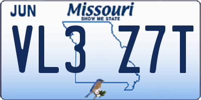 MO license plate VL3Z7T