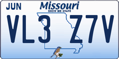 MO license plate VL3Z7V
