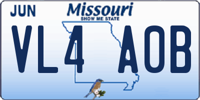 MO license plate VL4A0B