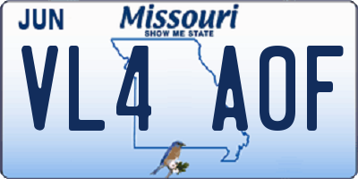 MO license plate VL4A0F