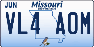 MO license plate VL4A0M