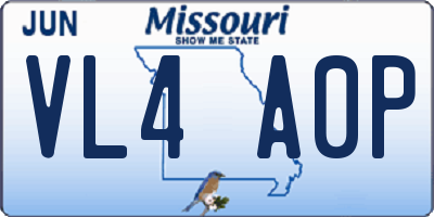 MO license plate VL4A0P