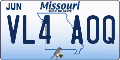 MO license plate VL4A0Q