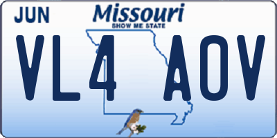 MO license plate VL4A0V