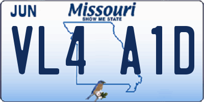 MO license plate VL4A1D