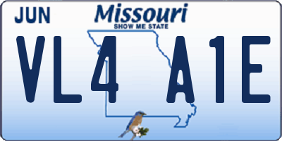 MO license plate VL4A1E