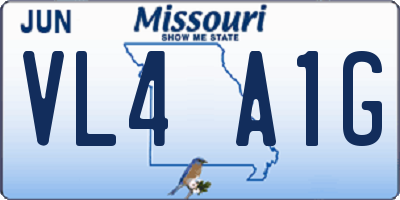 MO license plate VL4A1G