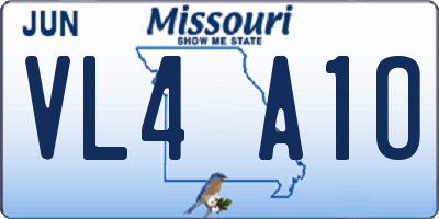 MO license plate VL4A1O