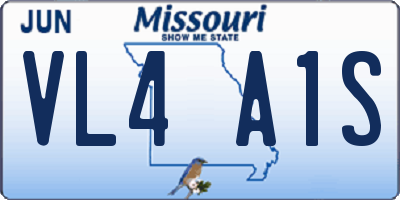 MO license plate VL4A1S