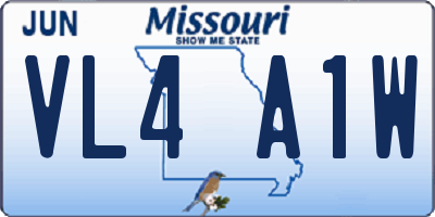 MO license plate VL4A1W