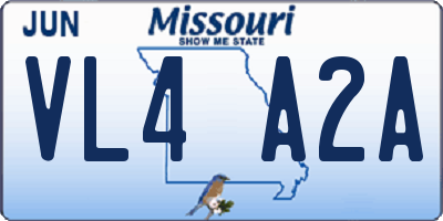 MO license plate VL4A2A