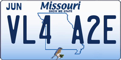 MO license plate VL4A2E