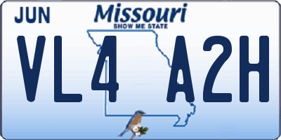 MO license plate VL4A2H
