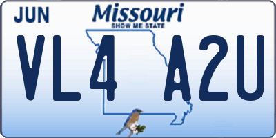MO license plate VL4A2U