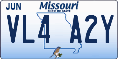 MO license plate VL4A2Y