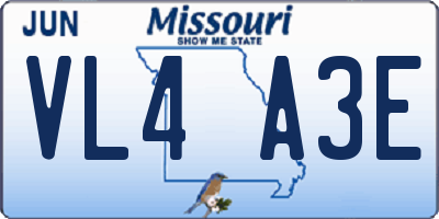MO license plate VL4A3E