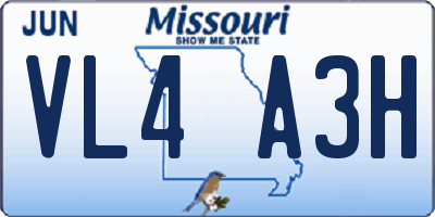 MO license plate VL4A3H