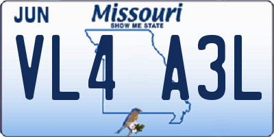 MO license plate VL4A3L