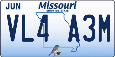 MO license plate VL4A3M