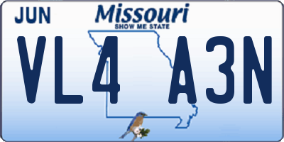 MO license plate VL4A3N