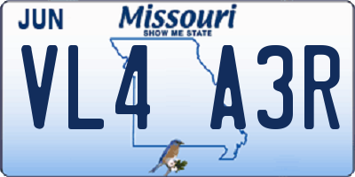 MO license plate VL4A3R