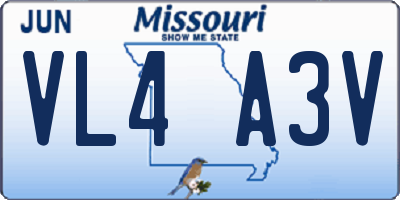 MO license plate VL4A3V