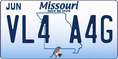 MO license plate VL4A4G