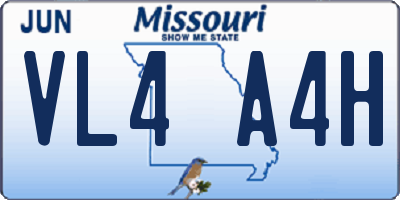 MO license plate VL4A4H