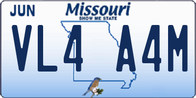 MO license plate VL4A4M