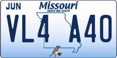 MO license plate VL4A4O