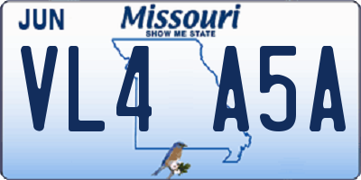 MO license plate VL4A5A
