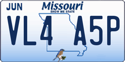 MO license plate VL4A5P