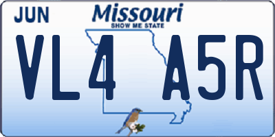 MO license plate VL4A5R