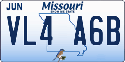 MO license plate VL4A6B
