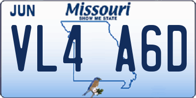 MO license plate VL4A6D