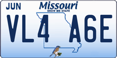 MO license plate VL4A6E