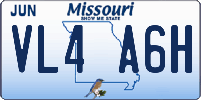 MO license plate VL4A6H