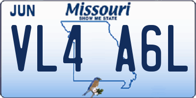 MO license plate VL4A6L